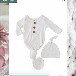 Caden Lane Newborn Gown with Hat